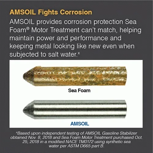 AMSOIL provides corrosion protection Sea Foam can