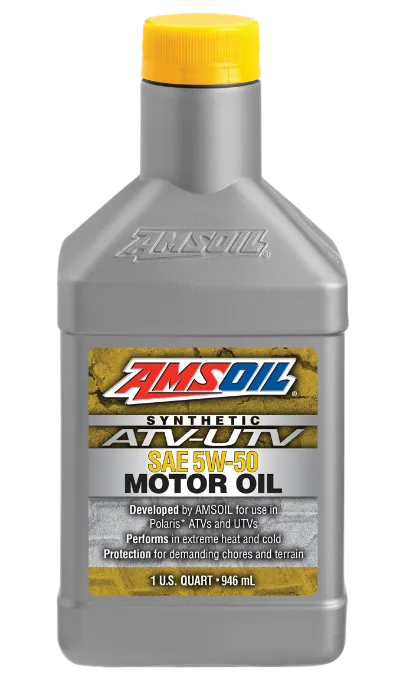 AMSOIL 5W-50 Synthetic ATV/UTV Motor Oil quart bottle