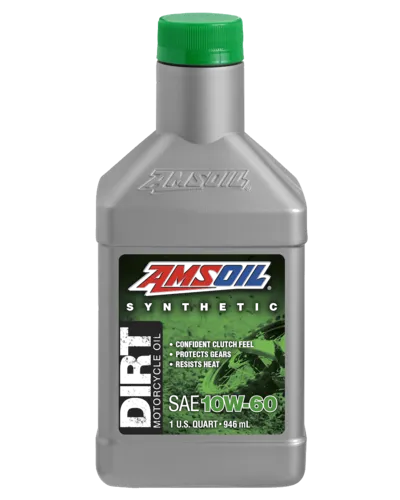 AMSOIL 10W-60 Synthetic Dirt Bike Oil quart bottle