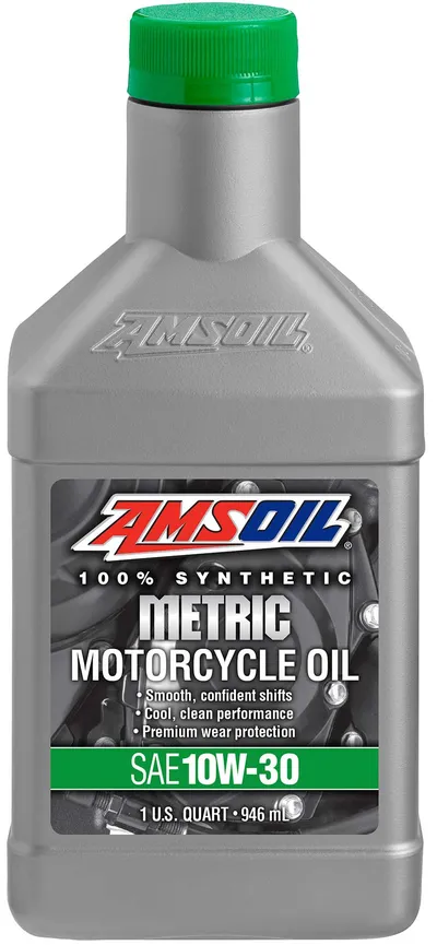 AMSOIL 100% Synthetic Metric Motorcycle Oil 10W-30 bottle
