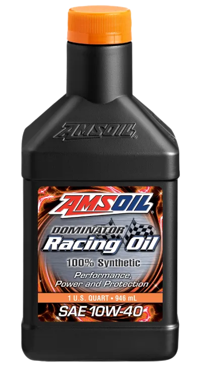 AMSOIL DOMINATOR 10W-40 Synthetic Racing Oil quart bottle